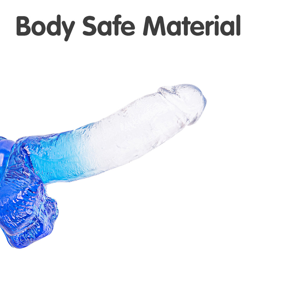 Blue Gradient Suction Cup Dildo 7 Inch