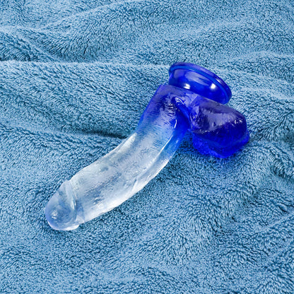 Blue Gradient Suction Cup Dildo 7 Inch