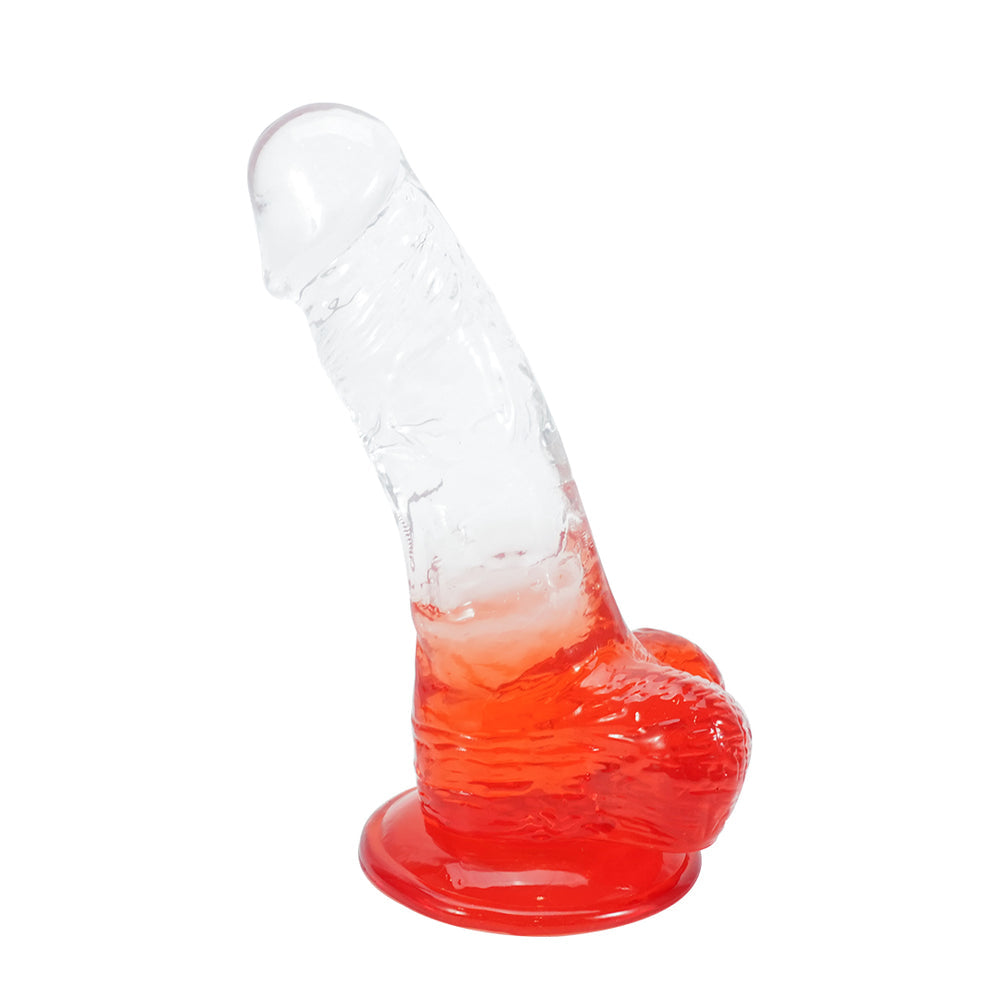 Red gradient suction cup dildo 7 Inch