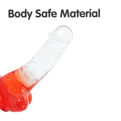 Red gradient suction cup dildo 7 Inch