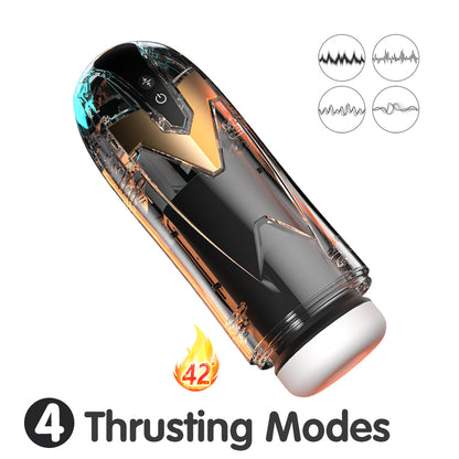 Iron Man Telescopic Vibrating Heated Sound Masturbator